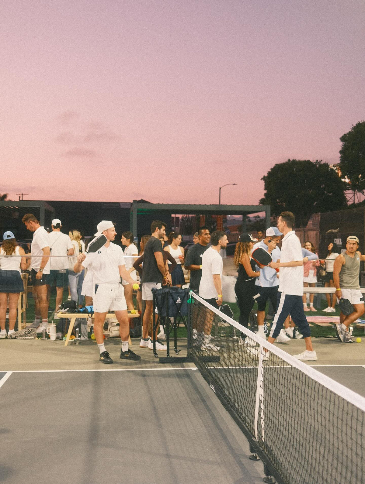 PIKL LA sunset social event on the courts